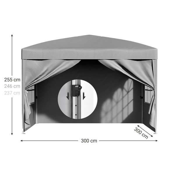 Garten Living 300 cm x 300 cm Pop-Up Pavillon Georgeanna aus Stahl